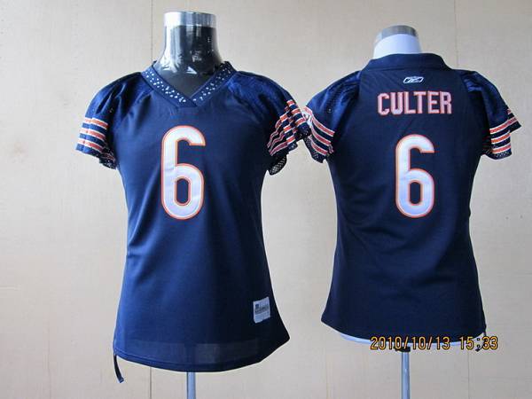 Bears #6 Jay Culter Blue Women's Field Flirt Stitched NFL Jersey - Click Image to Close